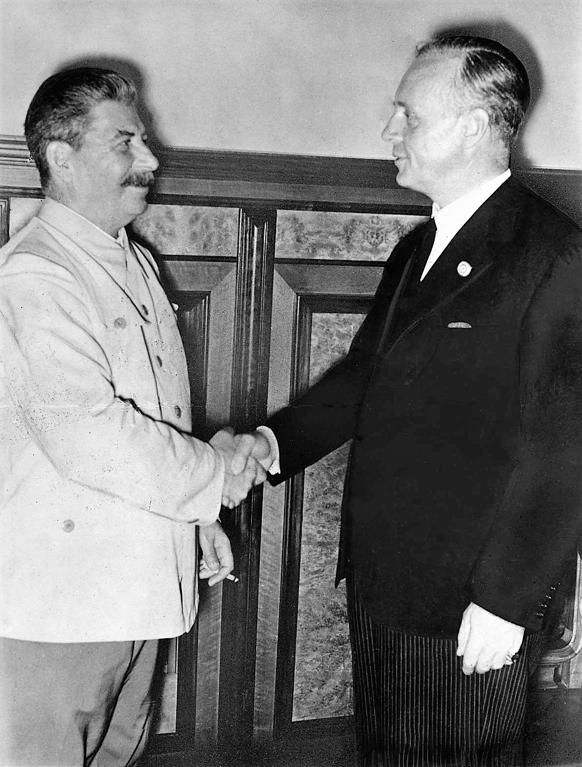 Stalin and Ribbentrop at the Kremlin