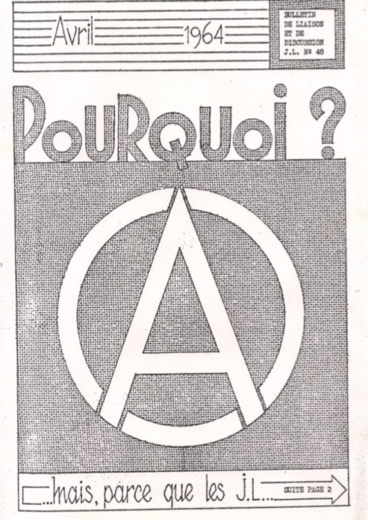Original circled A, by the Paris group of the Young Libertarians