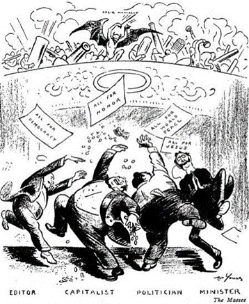 cartoon by Art Young portraying a capitalist inferno