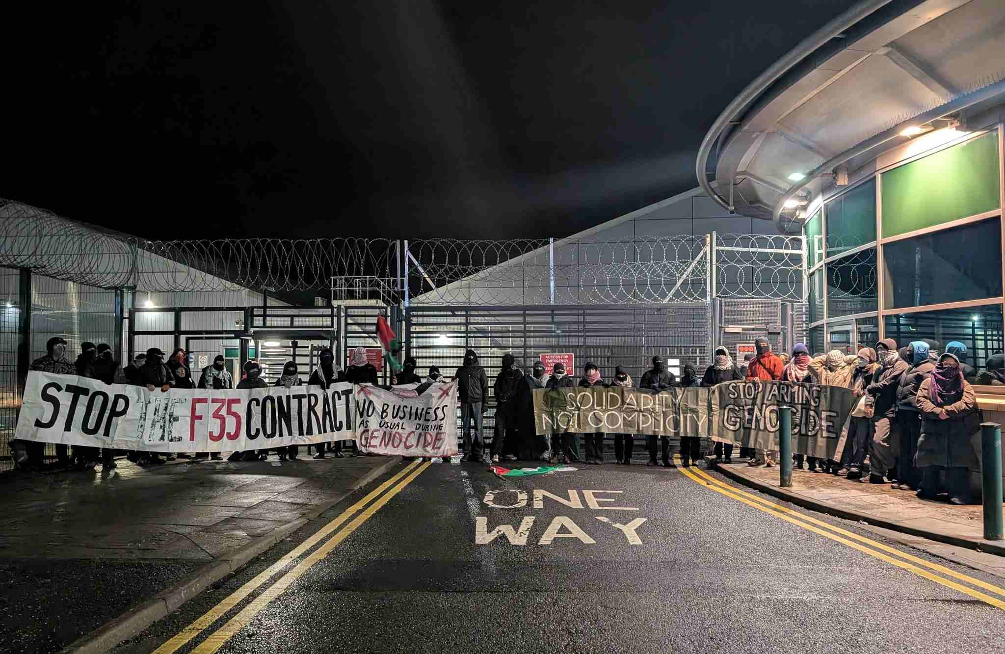 Activists disrupt arms factories, industry dinner