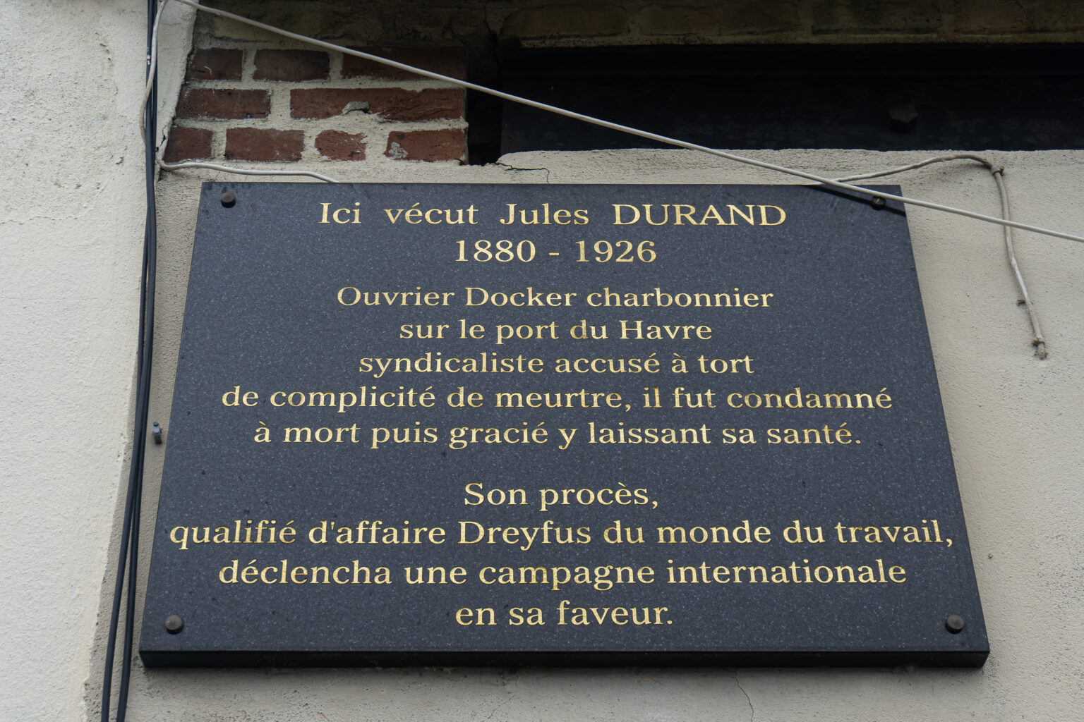 Plaque commémorative Jules Durand